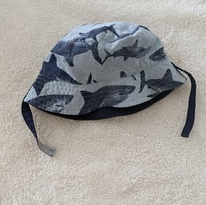Carter's Reversible Blue Shark Bucket Hat. Size 12 months